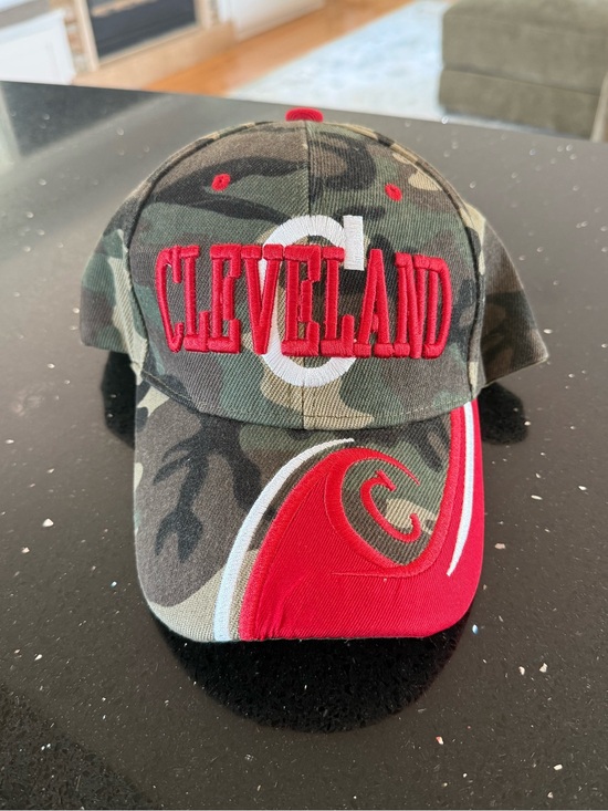 Other - Cleveland Camouflage Baseball Hat with Red Accents